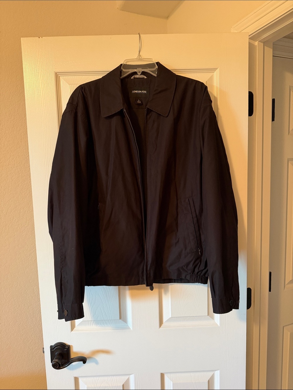 London Fog Men's Black Lightweight Zip Jacket